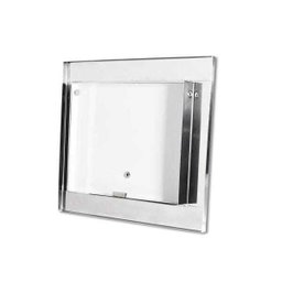 Visor de água branco com moldura em inox polida brilhante espelhada - 2
