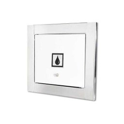 Visor de água branco com moldura em inox polida brilhante espelhada - 1