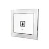 Visor de água branco com moldura em inox polida brilhante espelhada - 1