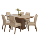 Ver imagem 4 de Conjunto Sala de Jantar Tampo de Madeira 6 Cadeiras Rustic/Crema/Imperial Assis Madesa