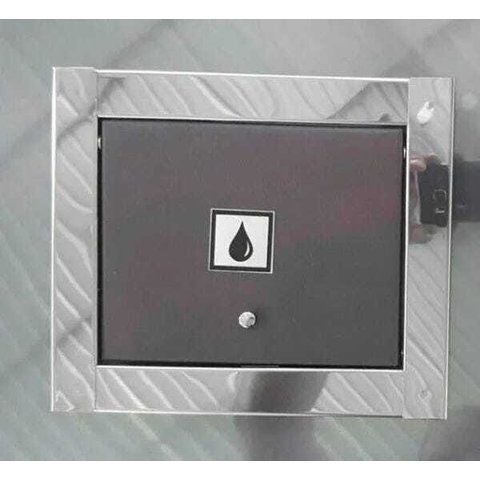 Visor de Água Marrom com Moldura em Inox Polida Brilhante Espelhada