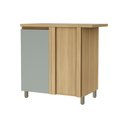Ver imagem 1 de Balcão Modular de Canto 1 Porta MDF Rainha Marrom/Verde - Nesher