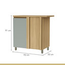 Ver imagem 3 de Balcão Modular de Canto 1 Porta MDF Rainha Marrom/Verde - Nesher