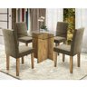 Conjunto Sala de Jantar Mesa Tampo de Vidro Mariana 4 Cadeiras Giovana New Ceval Móveis - 1