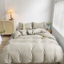 Ver imagem 1 de Capa Duvet Percal para Edredom Casal 220x240cm - Bege C/ Zíper + Fronha FASTLAR Capa Duvet Casal