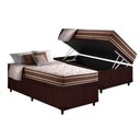 Ver imagem 1 de Cama Box Baú Solteiro: Colchão Molas Ensacadas Anjos Masterpocket Duo Sono + Base Crc Suede Brown(
