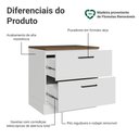 Ver imagem 3 de Balcão de Cozinha 80 cm 2 Gavetas Branco Tampo Rustic Agata Madesa