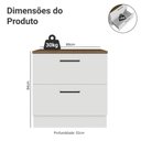Ver imagem 2 de Balcão de Cozinha 80 cm 2 Gavetas Branco Tampo Rustic Agata Madesa