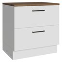 Ver imagem 1 de Balcão de Cozinha 80 cm 2 Gavetas Branco Tampo Rustic Agata Madesa