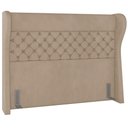 Ver imagem 1 de Cabeceira Cama Box Casal King 195 cm P05 Madrid Veludo Bege - Lyam Decor