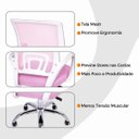 Ver mais imagens de Kit 6 Cadeiras de Escritório Begonia Mesh Ergonômico Rosa + E-book