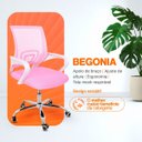 Ver imagem 3 de Kit 6 Cadeiras Begônia Ergonômica Tela Mesh Apoio Lombar até 120kg Rosa