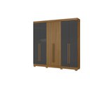 Ver imagem 1 de Guarda Roupa 230cm Casal 6 Portas 2 Gavetas - Atacama Ripado/ Grafite Aramóveis