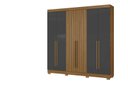 Ver imagem 1 de Guarda Roupa 230cm Casal 6 Portas 2 Gavetas - Atacama Ripado/ Grafite Aramóveis