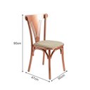 Ver imagem 3 de Cadeira de Jantar Paris Luxo Estrutura Aço Cobre Conforto para Mesa de Sala e Cozinha - Cobre/Bege