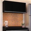 Ver imagem 2 de Kit 2 Armários Aéreo de Cozinha Lavanderia 03 Portas Tina 120 cm - D’Rossi Preto