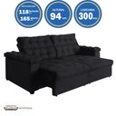 Ver imagem 2 de Sofá New Austrália 300cm Retratil Reclinavel Suede Preto – WS.
