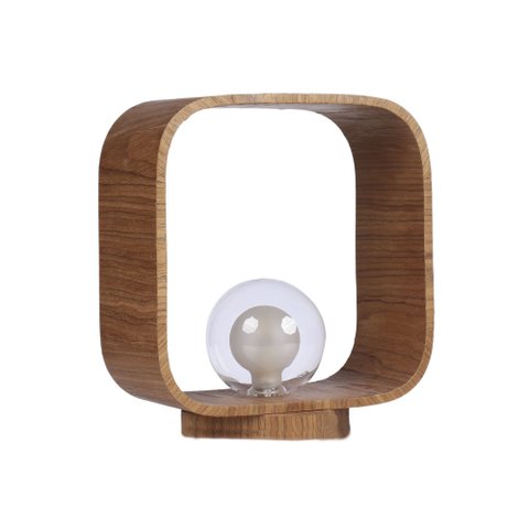 Abajur Luminária de Mesa Madeira Arredondada Slim- Lâmp G9:freijó