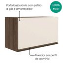 Ver imagem 4 de Armario Aereo Basculante MDF 80 cm Kali 166801 Carvalho Toq Off White Nicioli