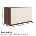 Ver imagem 3 de Armario Aereo Basculante MDF 80 cm Kali 166801 Carvalho Toq Off White Nicioli