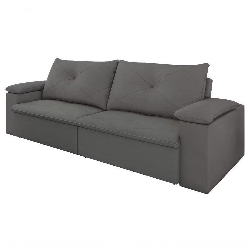 Sofa Retratil E Reclinavel 02 Lugares 170Cm Tico Suede Cinza - 6