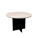 Ver imagem 1 de Mesa de Reunião Redonda 110x110cm Pé Painel Pe25 em MDP Nogueira Casablanca e Base Preta