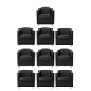 Ver imagem 1 de Kit 10 Poltronas Bia Decorativa Reforçada Recepção Clínica Salão Sala de Estar Courino:preto