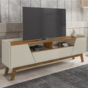 Ver imagem 2 de Rack Bancada para Tv 70 Pol Pés Retrô 180cm Flora B02 Off White/naturalle - Mpozenato