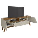 Ver imagem 3 de Rack Bancada para Tv 70 Pol Pés Retrô 180cm Flora B02 Off White/naturalle - Mpozenato