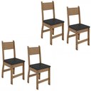Ver imagem 1 de Kit de 4 Cadeiras Milano com Tecido em Material Sintetico Amendoa/preto