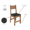Ver imagem 3 de Kit de 4 Cadeiras Milano com Tecido em Material Sintetico Amendoa/preto
