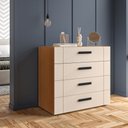 Ver imagem 1 de Cômoda com 4 Gavetas Lisboa Freijó com Creme Politorno