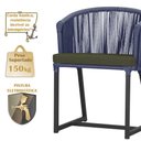 Ver imagem 4 de Mesa com 6 Cadeiras de Jantar Roma 120cm e Noronha em Alumínio Preto Corda Náutica Estofado 13 Trama