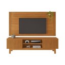 Ver imagem 1 de Painel com Rack Conjunto Trunfo Ripado Portas de Correr Pés Mdf Usinados Jcm