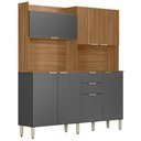 Ver imagem 1 de Kit Cozinha Compacta 7p 2g 178 Cm Pitaya Amendola Grafito Prime Demobile