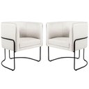 Ver imagem 1 de 02 Poltronas Decorativas Sala de Estar Base Aço Preto Creme