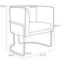 Ver imagem 3 de 02 Poltronas Decorativas Sala de Estar Base Aço Preto Creme