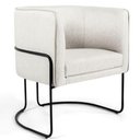 Ver imagem 4 de 02 Poltronas Decorativas Sala de Estar Base Aço Preto Creme