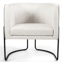 Ver imagem 2 de 02 Poltronas Decorativas Sala de Estar Base Aço Preto Creme