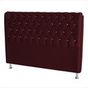 Ver imagem 2 de Cabeceira de Cama Box Jully Queen 160 Cm Botão Strass Suede Vinho do Lar Móveis