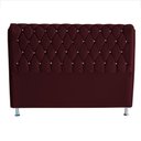 Ver imagem 1 de Cabeceira de Cama Box Jully Queen 160 Cm Botão Strass Suede Vinho do Lar Móveis