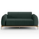 Ver imagem 3 de Sofá 3 Lugares para Sala de Estar Molino 180 Cm D02 Pés D'ouro Linho Verde Musgo C-117 - Lyam