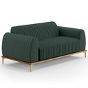 Ver imagem 1 de Sofá 3 Lugares para Sala de Estar Molino 180 Cm D02 Pés D'ouro Linho Verde Musgo C-117 - Lyam