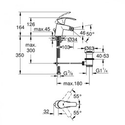 Misturador Monocomando para Bidê 1 Furo Eurosmart Grohe - 2