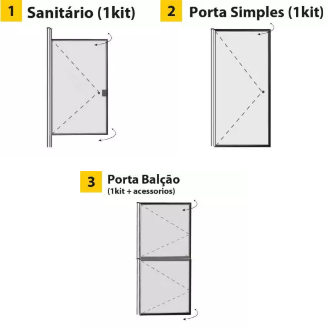 Kit Box Certo Branco - 2,20 de Altura - Original Ideia Glass - 2