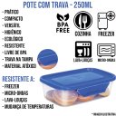 Ver imagem 3 de Pote Com Trava Micro E Freezer 250ml Kit C/ 24u Reutilizável