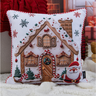 Almofada Cheia Natalina Casa de Doces do Papai Noel 43cmx43cm - 2