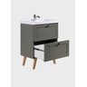 Gabinete para Banheiro com Cuba e Espelho Organico 60cm Retro Mdf Verde Milano - On Móveis - 9