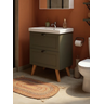 Gabinete para Banheiro com Cuba e Espelho Organico 60cm Retro Mdf Verde Milano - On Móveis - 3