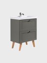 Ver imagem 7 de Gabinete para Banheiro com Cuba e Espelho Organico 60cm Retro Mdf Verde Milano - On Móveis